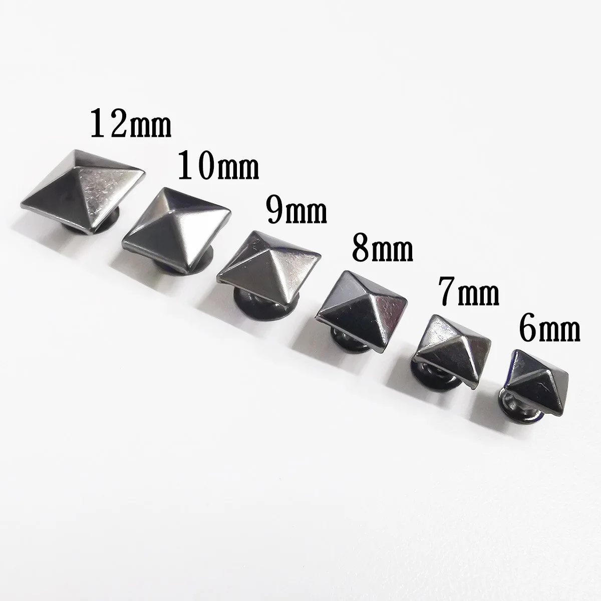 6-15mm Metal Pyramid Cap Rivets Square Studs With setting Tools for Leather Craft Bag Clothing Garment Shoes Accessories