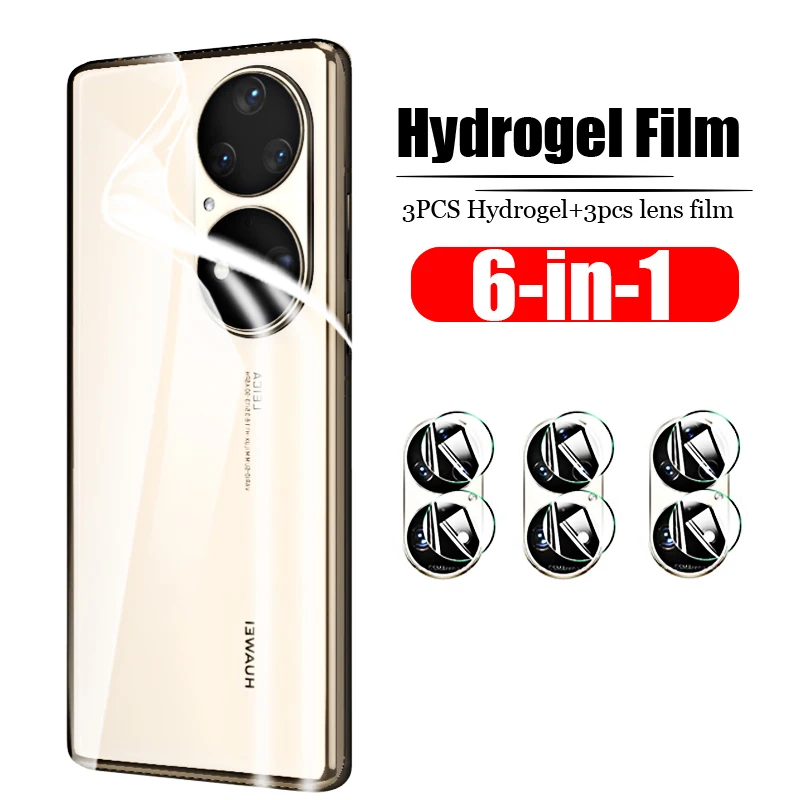 Защитная пленка на заднюю панель P50Pro, Гидрогелевая пленка для Huawei Mate 50 P50 Pro P40 Lite E Plus, защитные пленки для экрана, стекло на всю заднюю панель камеры