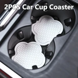 2PCS Car Cup Coaster Flower Shaped Silicone Waterproof Non-Slip Sift-Proof Spill Saucer Auto Interior Anti-skid Cup Holders