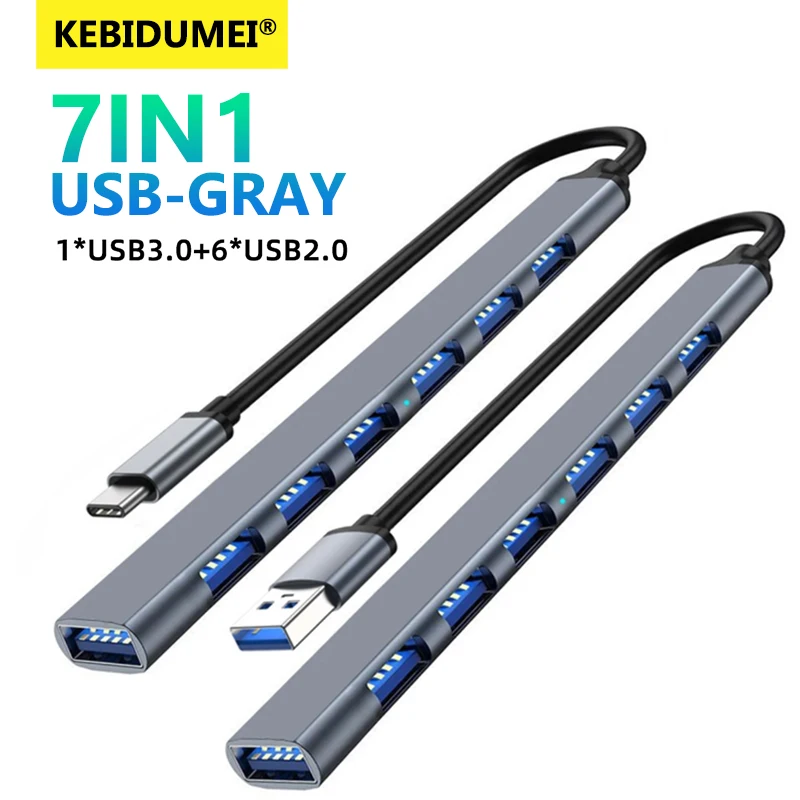 USB Hub USB C Type C HUB USB 3.0 2.0 Multi Adapter 7 Port USB Hub 5Gbps Multiple Expander 2.0 OTG USB for PC Laptop Accessories