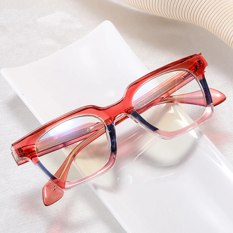 التدرج اللون موضة مربع نظارات للقراءة النساء العلامة التجارية مصمم جديد مكافحة الضوء الأزرق طول النظر الشيخوخي نظارات الكمبيوتر #2