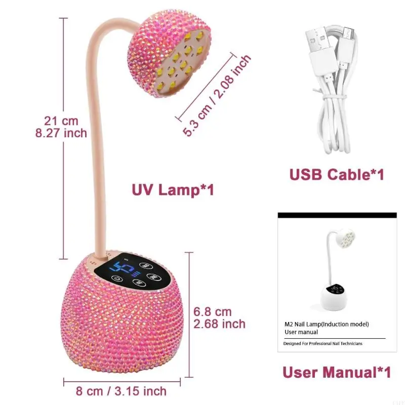 C1FF – lampe Unguis à transducteur automatique, Mobile, Rechargeable, séchage rapide, lumière LED pour crème frottée