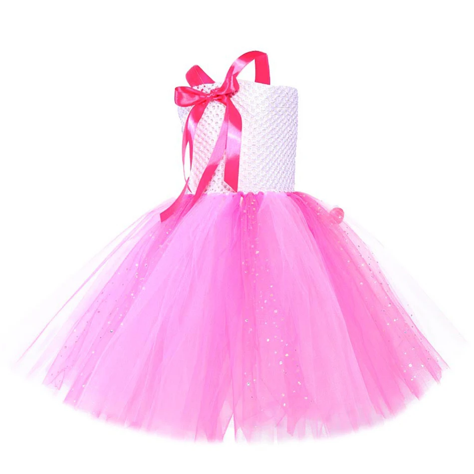 Girls Purim Festival Candy Dress Kids Pink Mesh Tutu Ball Gown Carnival Party Little Girl Birthday Costume Birthday Gift