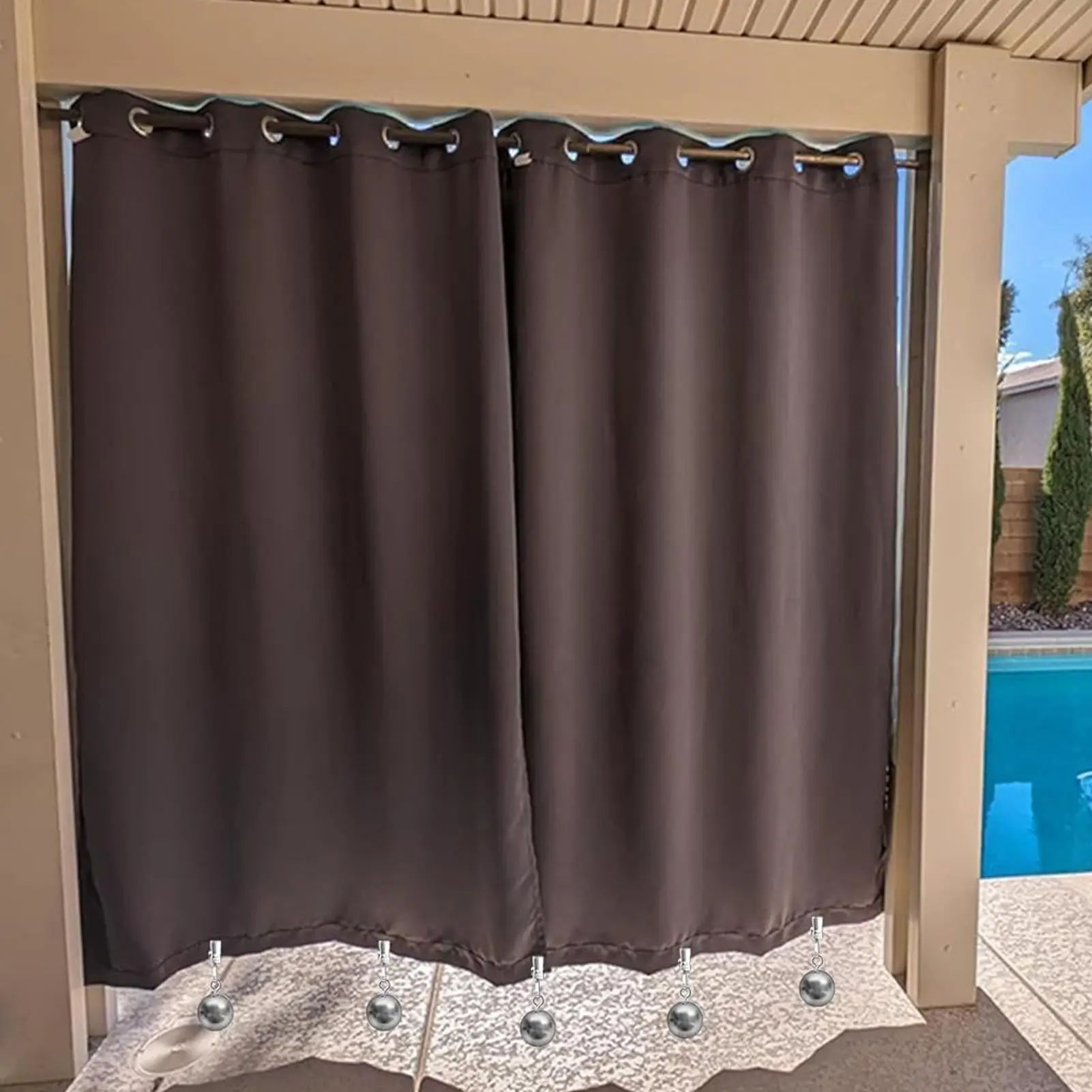 테이블보 무게추 12개 스테인리스 스틸 무게추 테이블보 홀더 클램프 포함 야외 피크닉 파티 식사 주방 파티오용