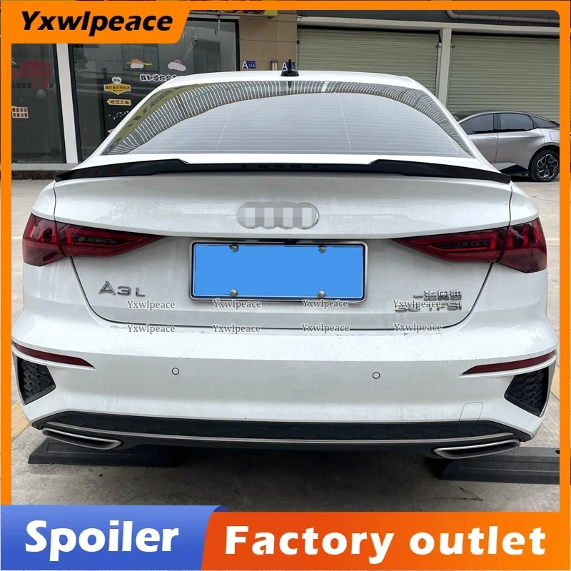 

For Audi A3 S3 RS3 8Y 2021 2022 2023 2024 Sedan High quality ABS Glossy Black M4 style Rear Trunk Lip Spoiler Car Accessories