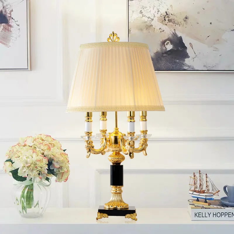 European High-end Crystal Floor Lamps Retro Luxurious Standing Light for Living Room Study Bedroom Beside Lighting Led Lustre