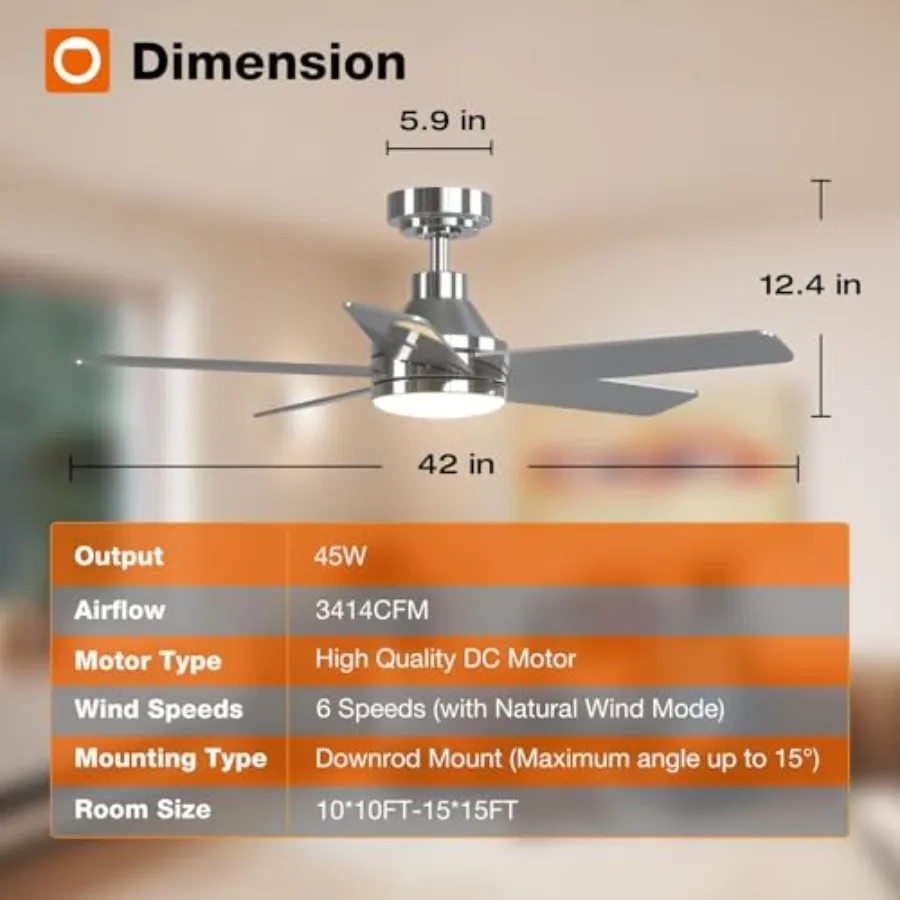 Ceiling Fans with Lights Ceiling Fan with Light and Remote Control Reversible 3CCT Dimmable Noiseless Small Ceiling Fan for Bed