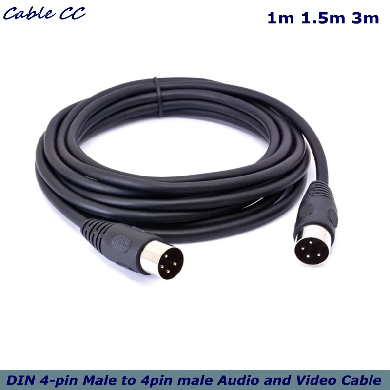 1m-3m DIN 4 Pin Male to Male AV Adapter Audio Plug Cable for Most Range of Audio Systems and Televisions.