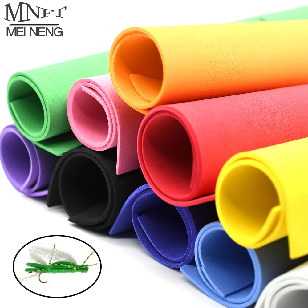 MNFT 2Pcs Fly Tying Foam Sheets Paper 2mm Thickness Fishing Flies Bait Foam Paper Material Size 24x24cm