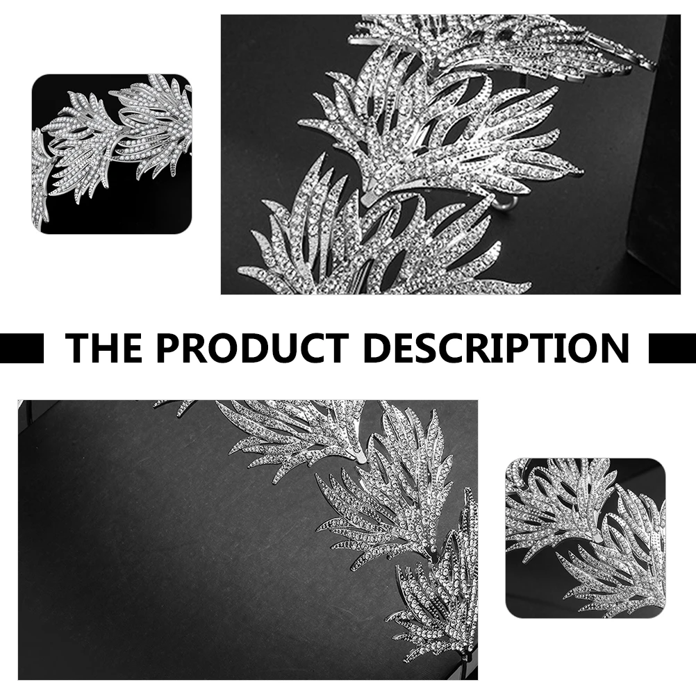 

Women Fashion Rhinestone Headband Bride Wedding Headdress Alloy Tiara Hairband For Bridesmaid Cosplay Party Event Celebration