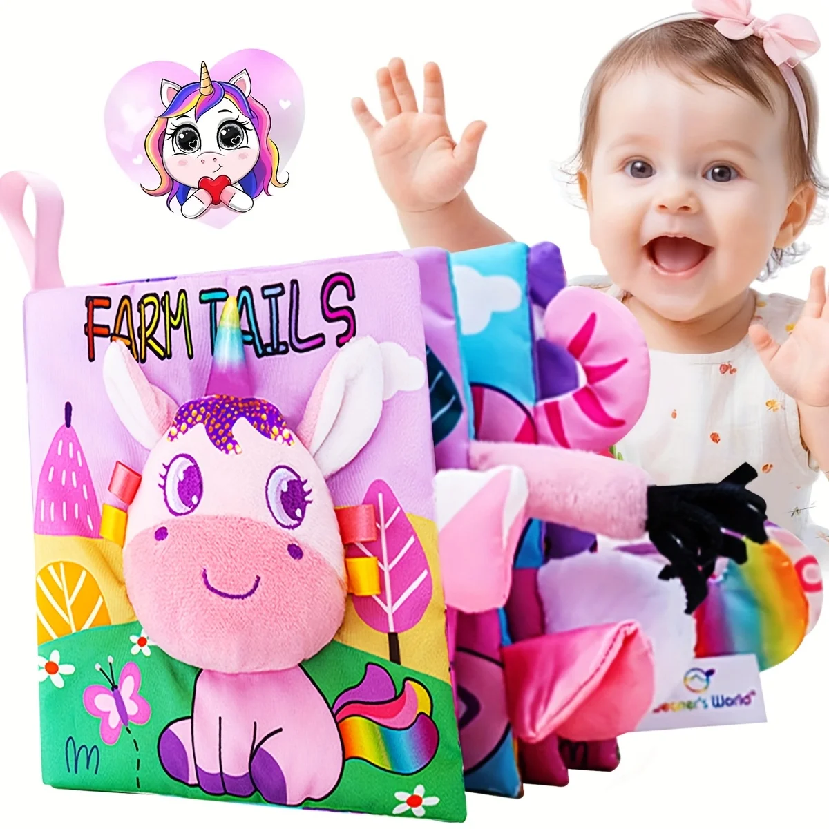 

Tail Cloth Book Enlightenment Cloth Book, Early Education Touch Cognitive Toy, Interactive Children's Books, Children's