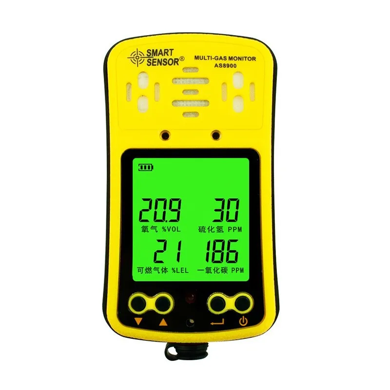 As8900 Four-in-One Gas Detector Toxic and Harmful Combustible Carbon Monoxide Hydrogen Sulfide Oxygen Concentration