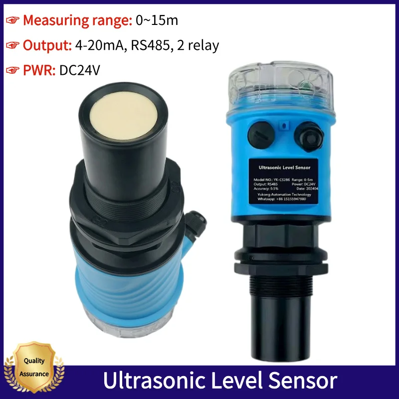 

IP68 Ultrasonic Level Meter for Tanks water level transmitter DC24V Power Supply 4-20mA RS485 Ultrasound Transmitter