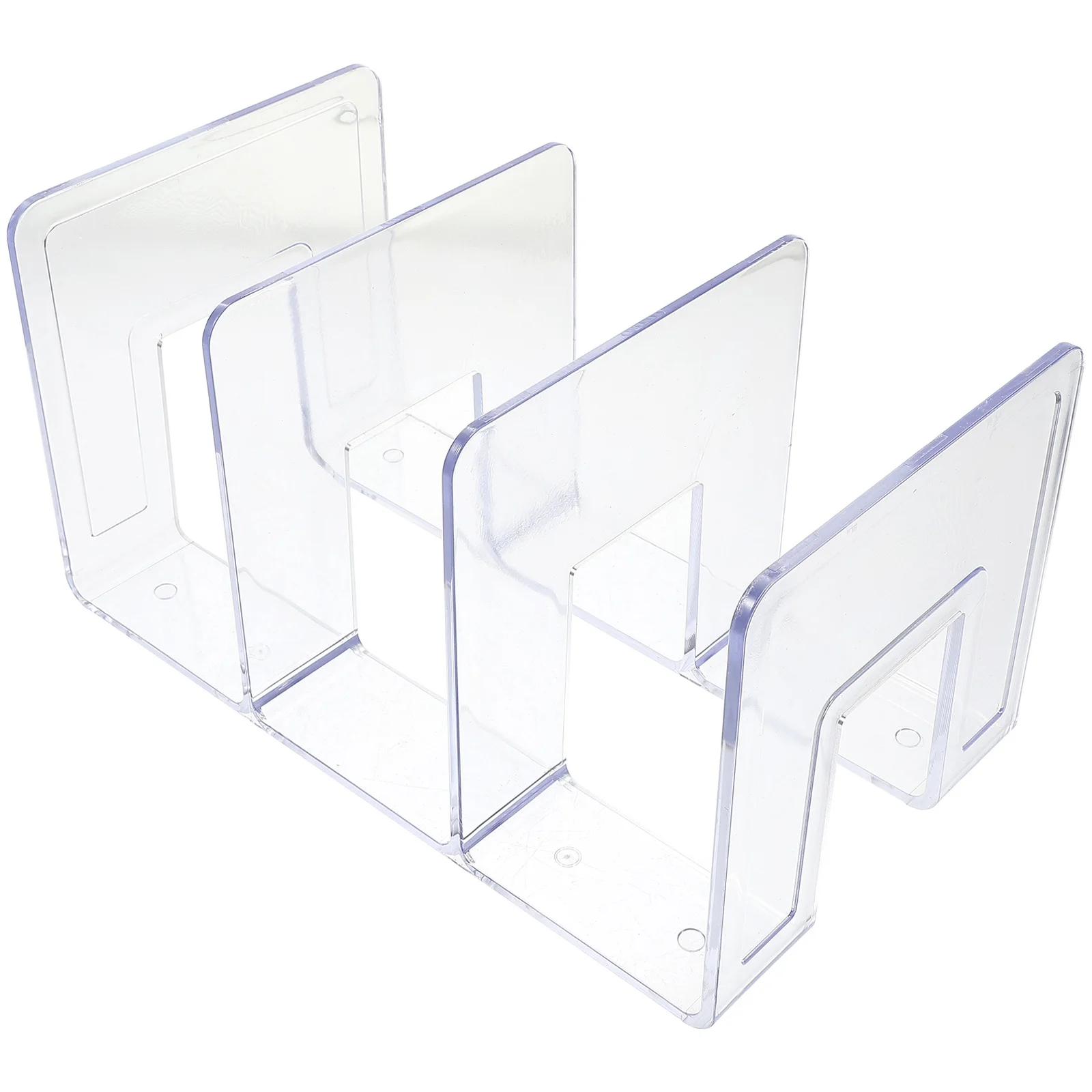 

Acrylic Transparent Desktop Bookend Clear Book Holder L-Shaped Books Storage Stand Office Organizer Hanging File Organizer
