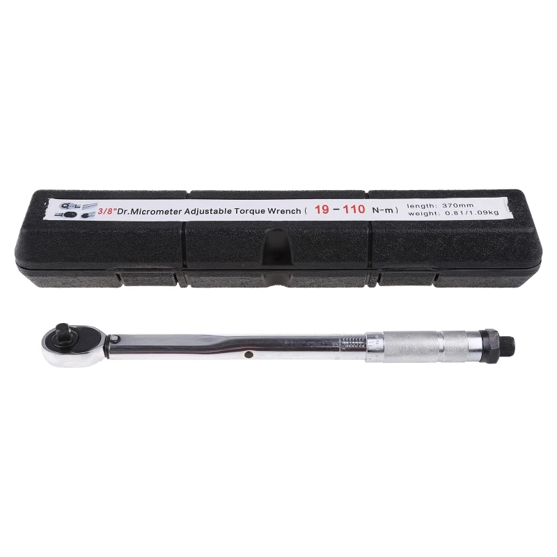 

ipiip 3/8 Torque Wrench 19-110nm Two-way Accurate Repair Accurately Mechanism Spanner Hand Tool