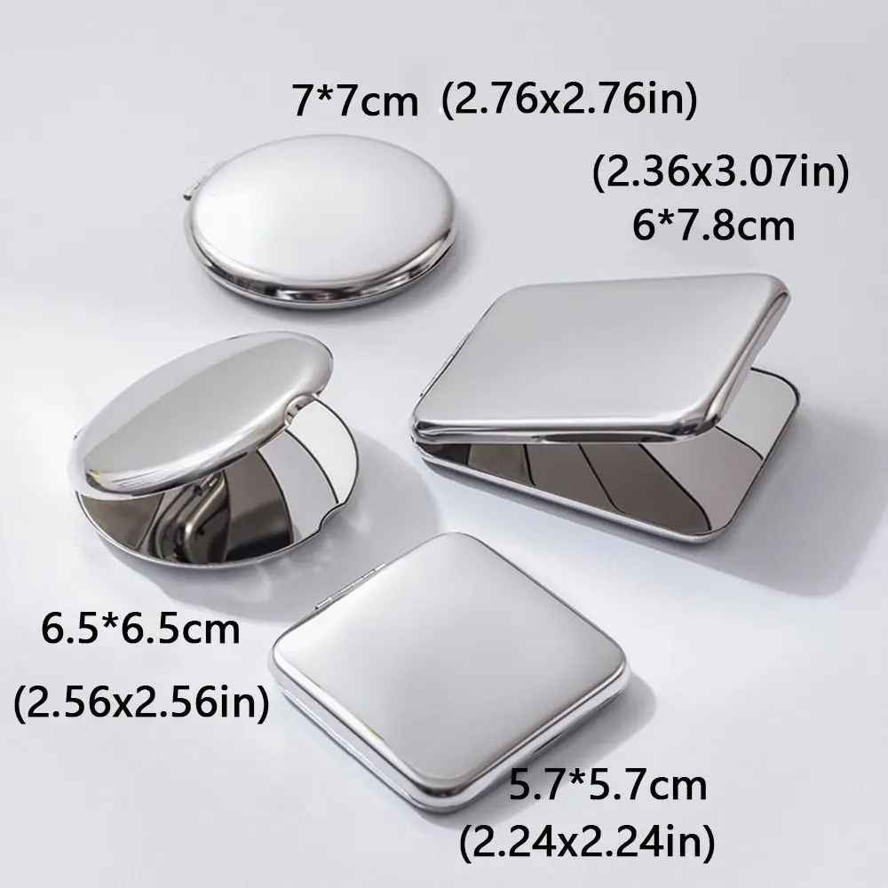 Miroir de poche compact haute définition, miroir de courtoisie pliable, miroir de maquillage confortable, miroir de voyage à main, coins ronds