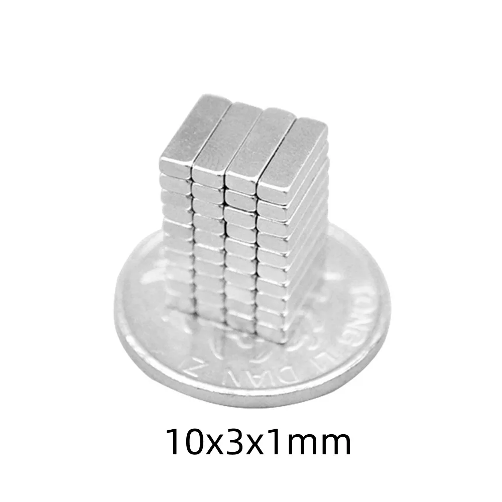 20PCS 10x3x1 Small Block Magnets N35 10*3*1 Neodymium Magnet 10*3*1mm Permanent NdFeB magnet Strong Powerful Magnetic 10x3x1mm