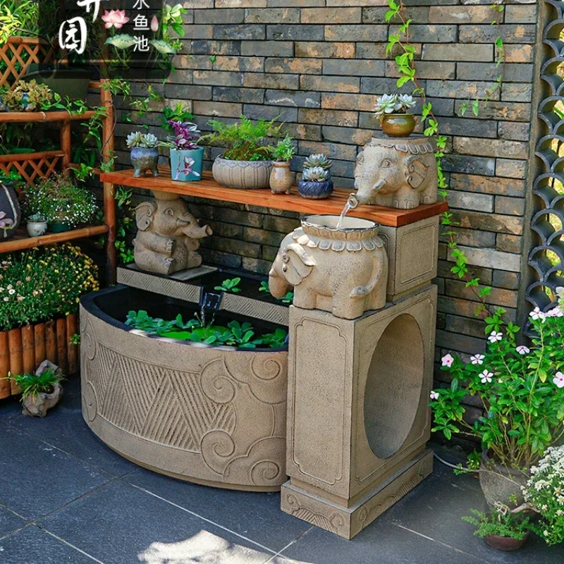 

Outdoor Water Landscape Fountain Rockery Fish Pond Circulating Water Ornaments