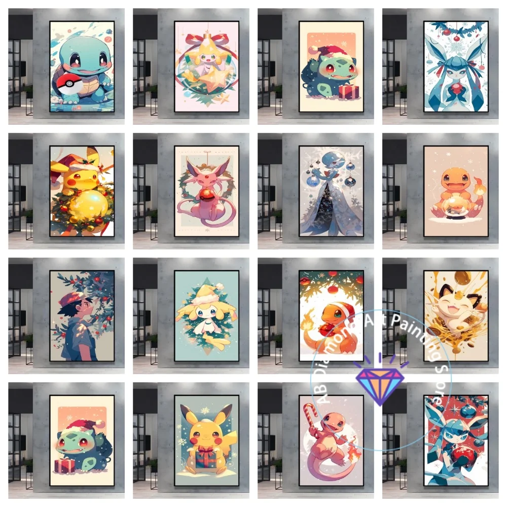 

Pokemon Umbreon Bulbasaur Square Round AB Diamond Painting Kit 5D DIY Cross Stitch Handmade Art Gift Crafts Home Decor Gift