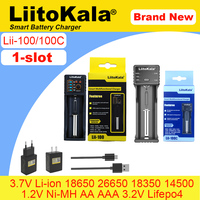LiitoKala Lii-100C Lii-100 Rechargeable Battery Charger For 3.7V Li-ion 18650 18350 26650 14500 1.2V AA AAA Ni-MH C 3.2v LiFePO4