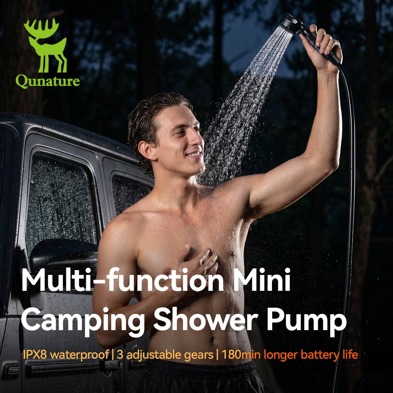 qunature-camping-shower-pump-portable-mini-8000mah-rechargeable-outdoor-shower-waterproof-long-battery-life-travel-shower-pump