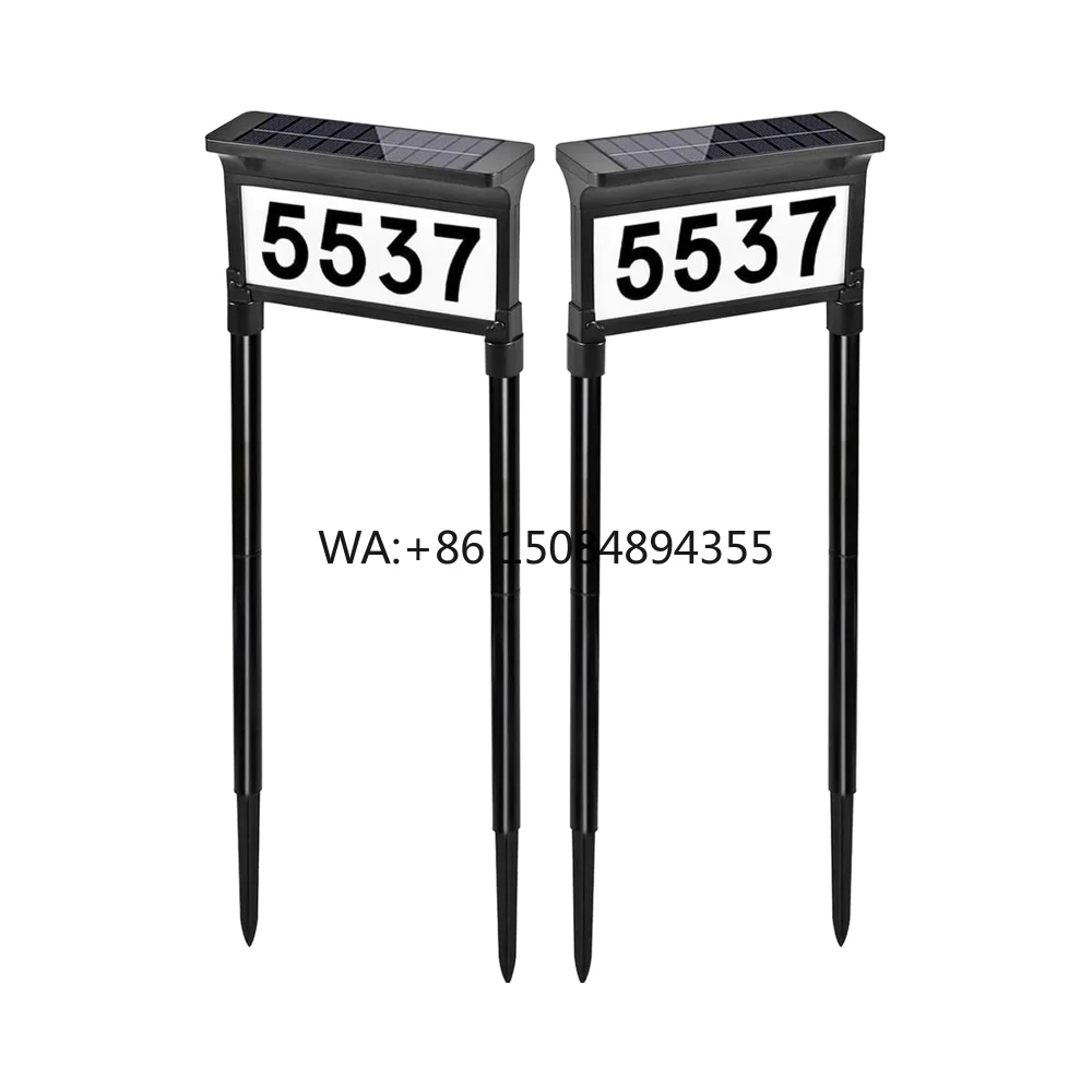 Outdoor Yard Dual-Sided Light Solar House Numbers for Outside Waterproof  Solar Mailbox Number Plaque Solar Address Signs