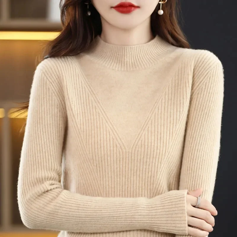 Winter Women Fall Turtleneck Sweater Knitted Soft Pullovers Cashmere Jumpers Autumn For Women Basic Bottoming Shirt Sweaters