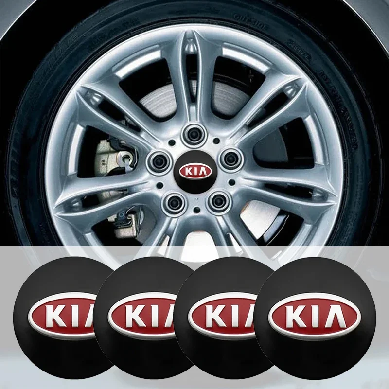 56mm Car Wheel Center Hub Caps Sticker Emblem Accessories For KIA EV6 Sorento Niro Stinger Ceed Carnival K5 K9 Soul Carens VQ Ca