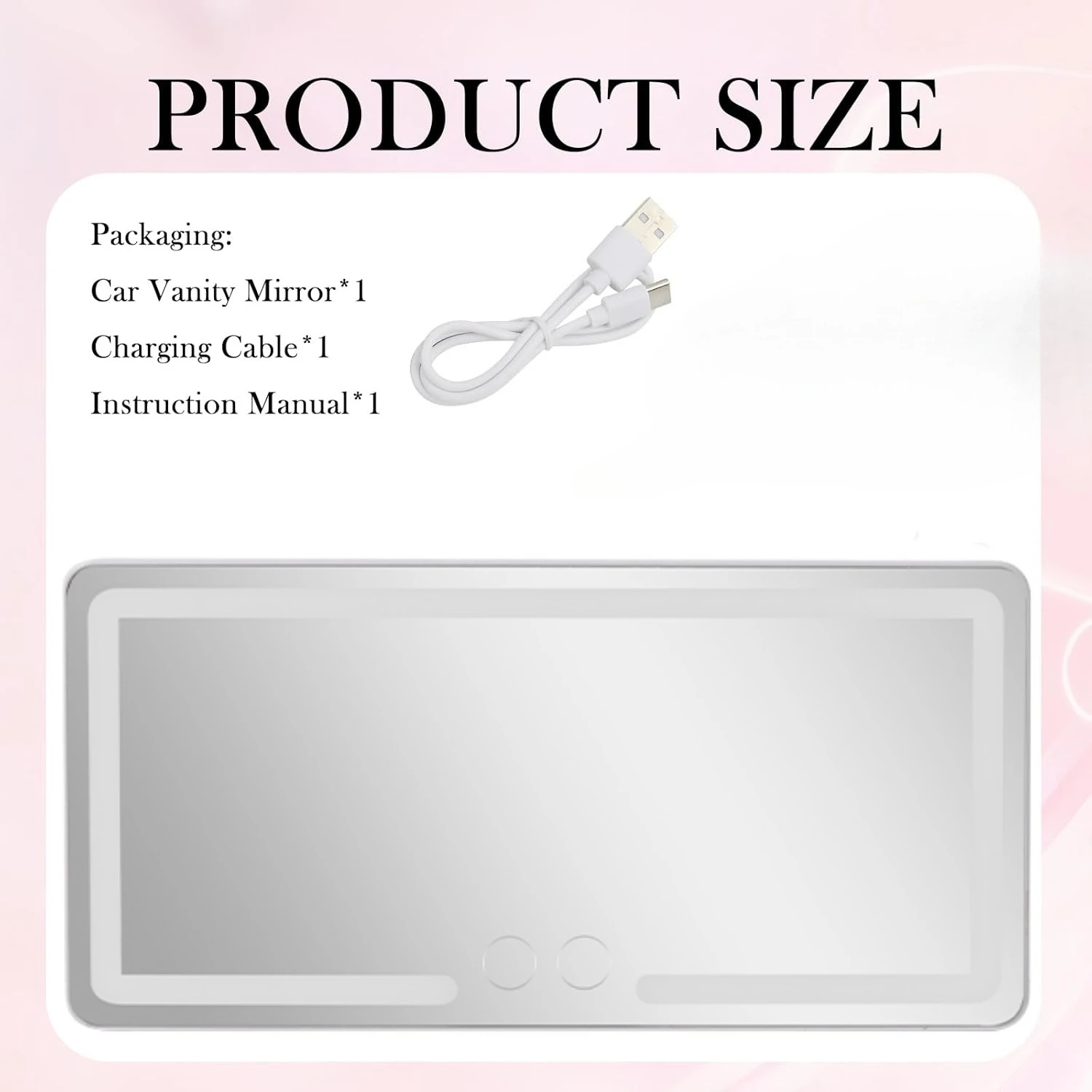 Hot-selling Car Makeup Mirror High Definition Visor Co-pilot LED Three-color Light Adjustable Makeup Mirror UBS Charging