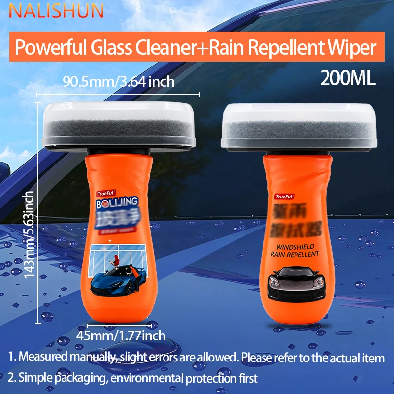100ML  NEW Car Glass Cleaning Care Kit, Oil Film Remover, Rain Repellent, Fog Prevention, Car Window Care Tool upgraded version