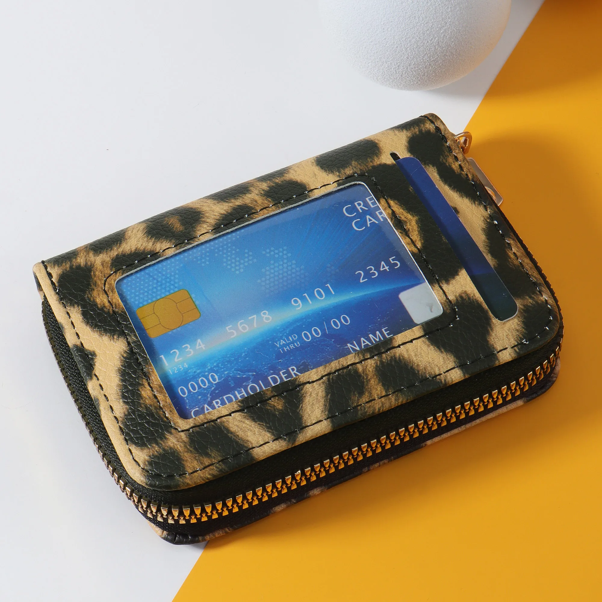 New Fashion Leopard Pattern Minimalist Short Wallet, Coin Wallet, Fashionable Zipper Clip, Multi functional Key and Cash Storage