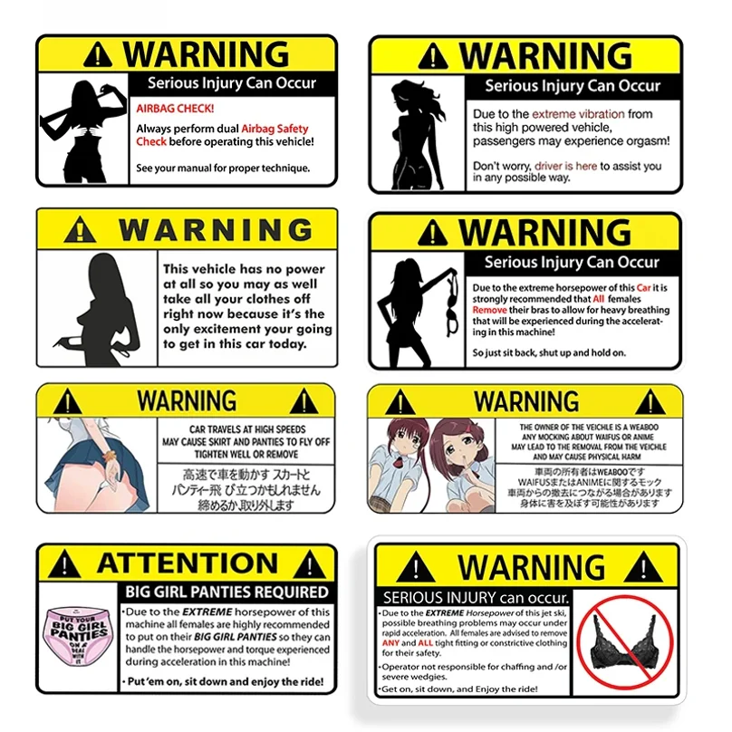 

Funny Car Sticker For Panties Underwear Warning Peek Slap Decal Anime Waterproof Vinyl Decal Car Accessories Decor