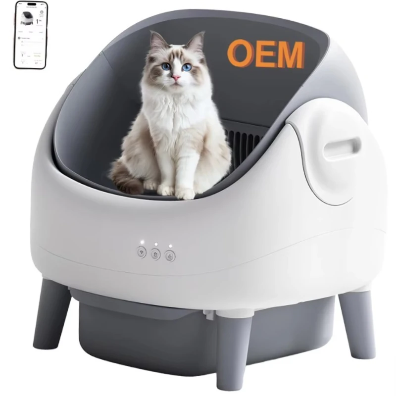 for Open Top Smart App-Controlled ABS Plastic Pet Toilet Self Cleaning Cat Litter Box with Odor Control Easy Clean 10kg Weight