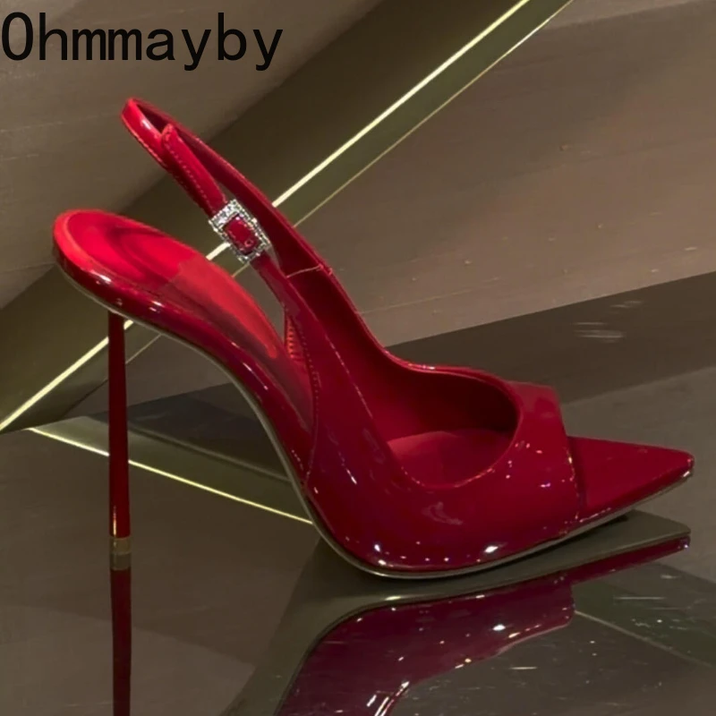 Sexy Thin High Heel Women Sandals Fashion Ankle Strap Singbacks Mules Shoes Summer Elegant Wedding Dress Sandalias Shoes view 3