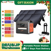 SOLARPLAY Q2402M Outdoor Generator 2400W MPPT Portable Power Station with 1/2 X 200W Folable Solar Panels Trolley For RV Camping