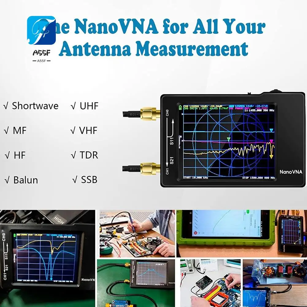 

A55F-Nanovna-H 10Khz-1.5Ghz Latest Version 3.6 Spectrum Analyzer Spectrum Analyzer With SMA Calibration