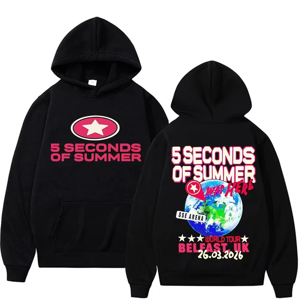 5 Seconds of Summer Everyone's A Star 2026 World Tour Hooded Men Women Hip Hop High Street Sweatshirts Casual Bodywarmer Hoodies