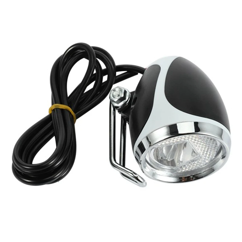 New 2 Pcs 8/10 Inch Streamlined Electric Scooter Headlight With Horn 24V/48V Bright LED Bikes Head Light Cycling