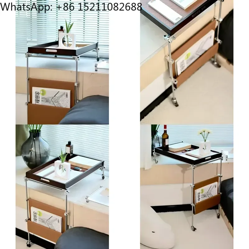 Bay Window Side Table Coffee Table Rack with Pulley Storage for Bedroom Window Sill Small Household Table Bay Window