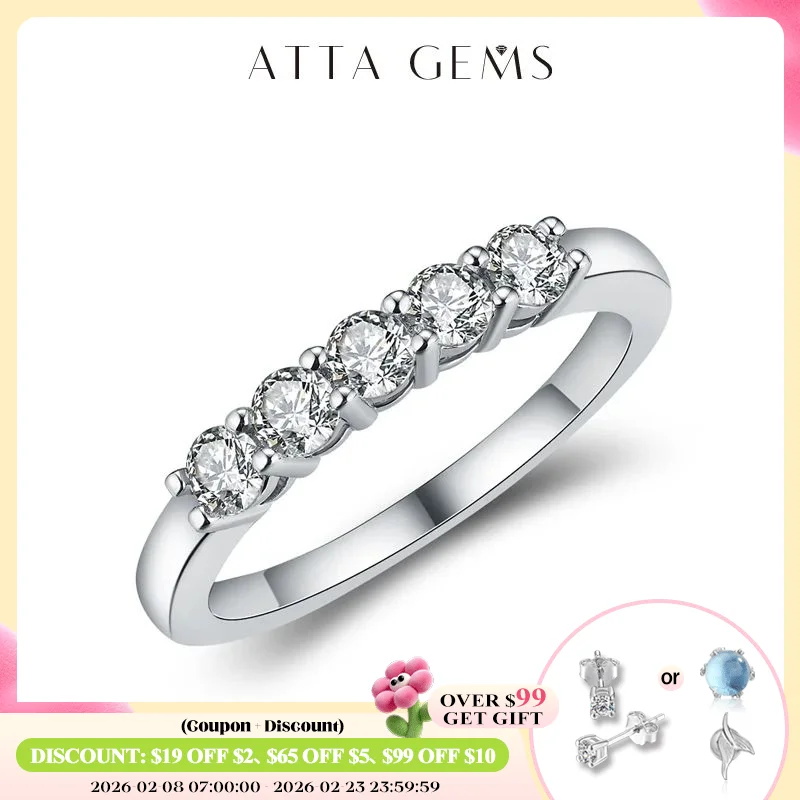 

ATTAGEMS стерлингового серебра 925 пробы, позолоченное кольцо 18 карат с пузырьками для женщин, кольцо-пасьянс с муассанитом, вечное обручальное кольцо, новинка для помолвки