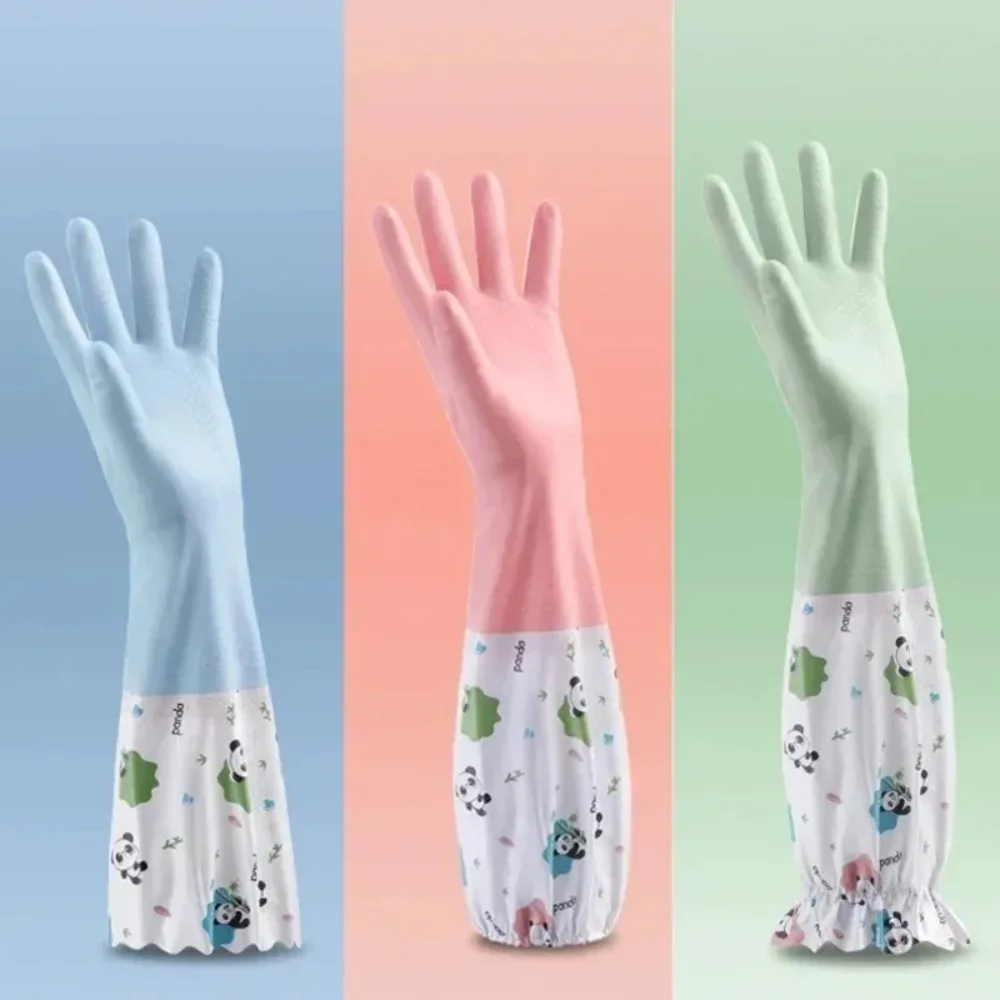 Women's Durable Extended Waterproof Rubber Kitchen Gloves for Dishwashing Cleaning Laundry And Household Chores Comfortable Fit