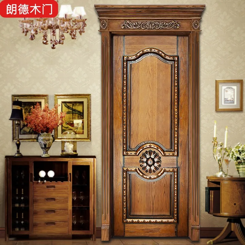 American interior set, painted bedroom, casement custom carved pattern, antique vintage, durable and durable solid wood door