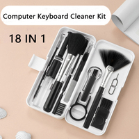 18 in 1 Computer Keyboard Cleaner Kit Phone Tablet Camera Screen Cleaning Tools Earphone Clean Brush Keycap Puller Phone Holder