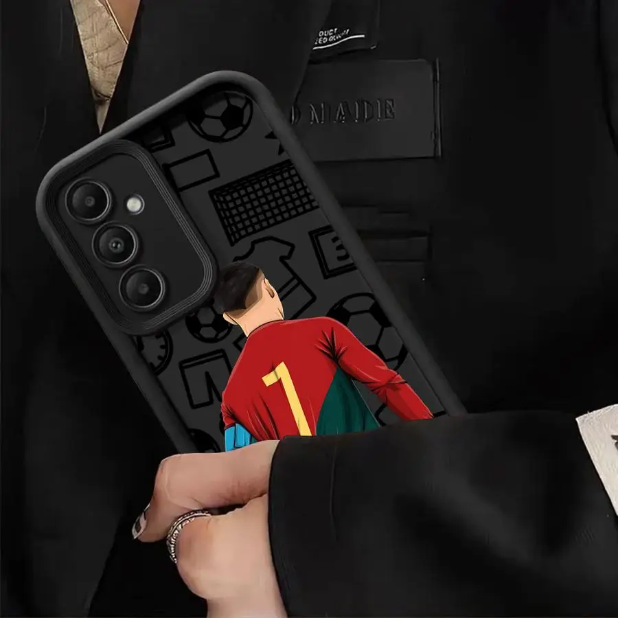 Funda de teléfono suave de TPU con número de fútbol para Samsung Galaxy A32 A33 A56 A24 A16 A34 A36 A14 A26 A23 A22 A12 A13