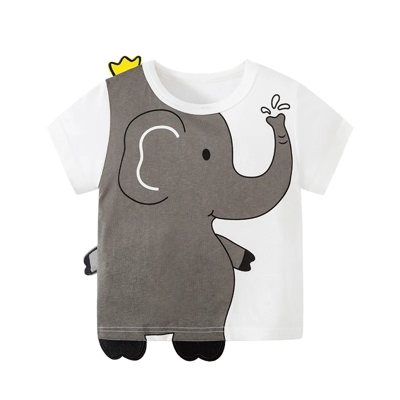 Little maven Summer Tops Kids Clothes Children\'s Clothing Cartoon Stereoscopic Crocodile Baby Boys Short Sleeves T Shirts