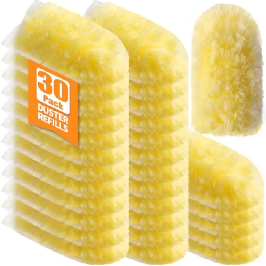 

30 Count 360° Heavy Duty Duster Refills, Compatible with Swiffer Duster, Larger Size Disposable Electrostatic Microfiber Duster