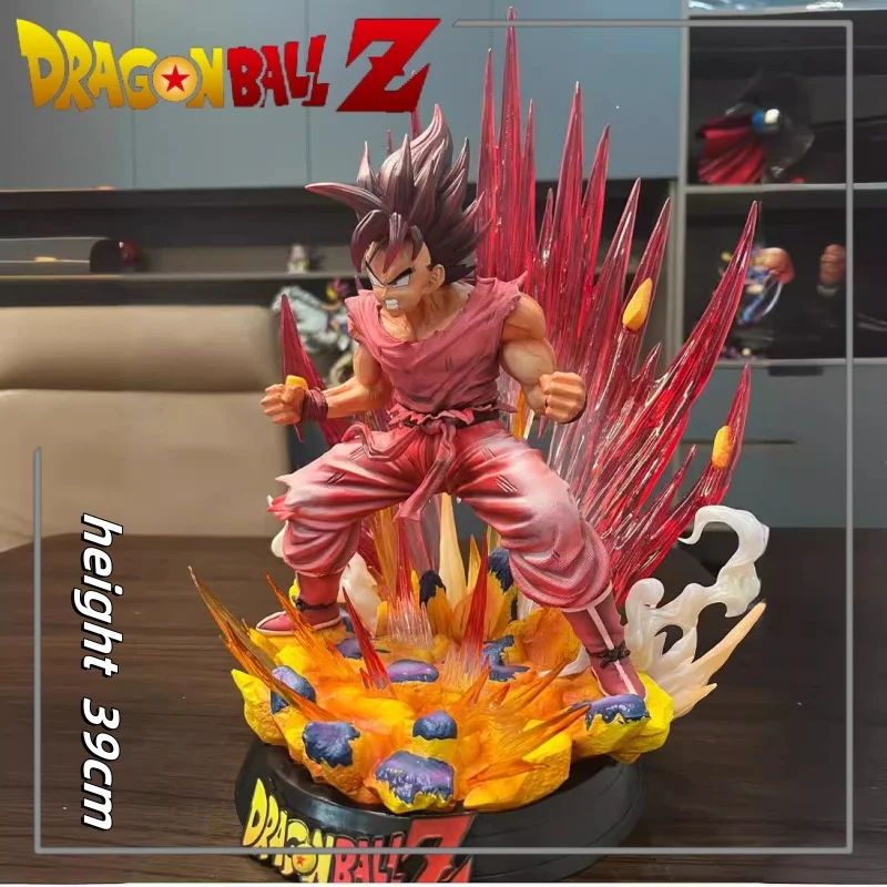 39cm Dragon Ball GK CS World King Fist Wu Handheld Explosive Red Anime Surrounding Statues Model Ornament Trendy Play Toys Gifts