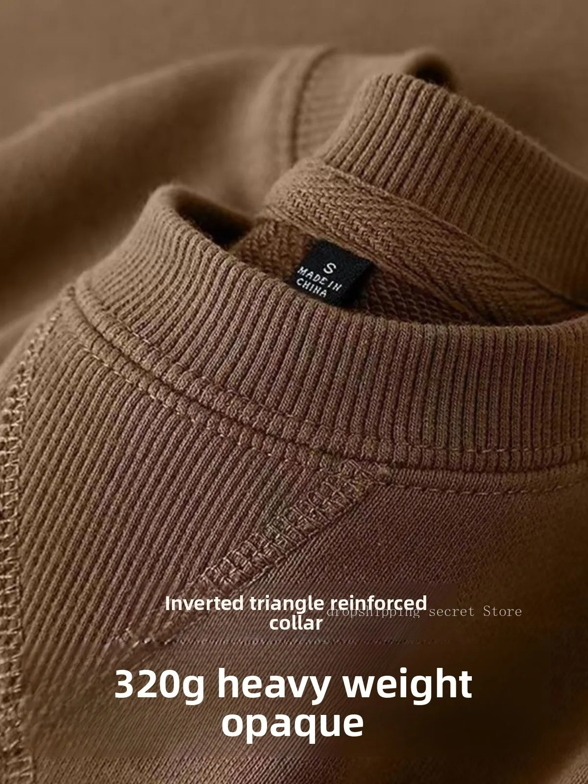 330g Heavy Cotton Sweater Men's Autumn New Loose Thick Long-sleeved T-shirt Solid Colour Japanese Round Neck Bottoming Shirt
