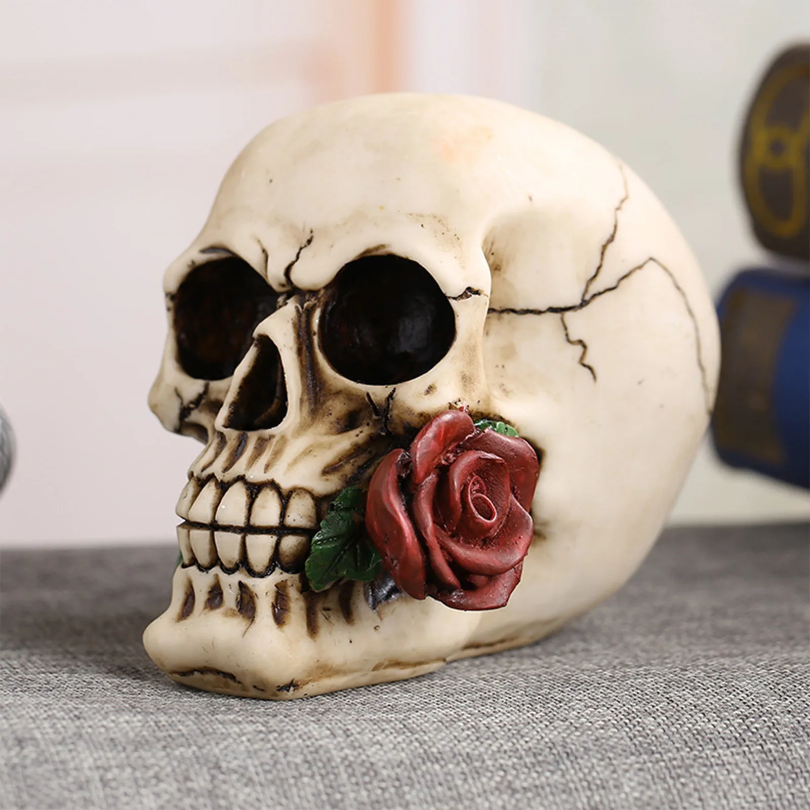 Large Rose Skull Silicone Mold DIY Inverted Resin Gypsum Aromatherapy Candle Concrete Crystal Dropper Mold Manufacturing Crafts