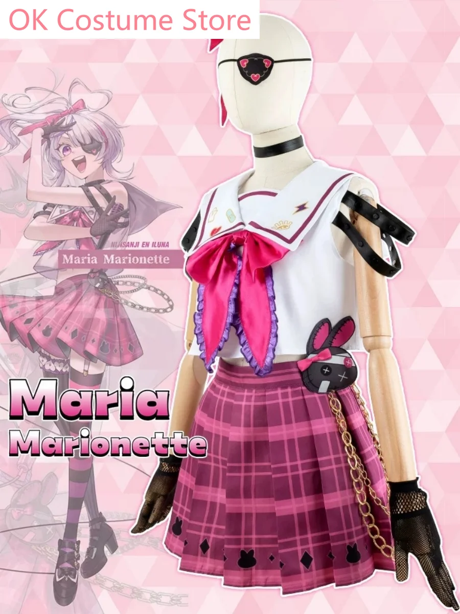 Vtuber Nijisanji Maria Marionette Sailor Suits Cosplay Costume Cos Game Anime Party Uniform Hallowen Play Role Clothes Clothing